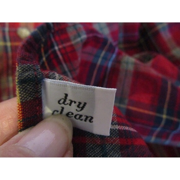 Pendleton Vintage 70s Shirt Red Tartan Plaid 100% Wool Button Front USA Size L - Picture 4 of 5